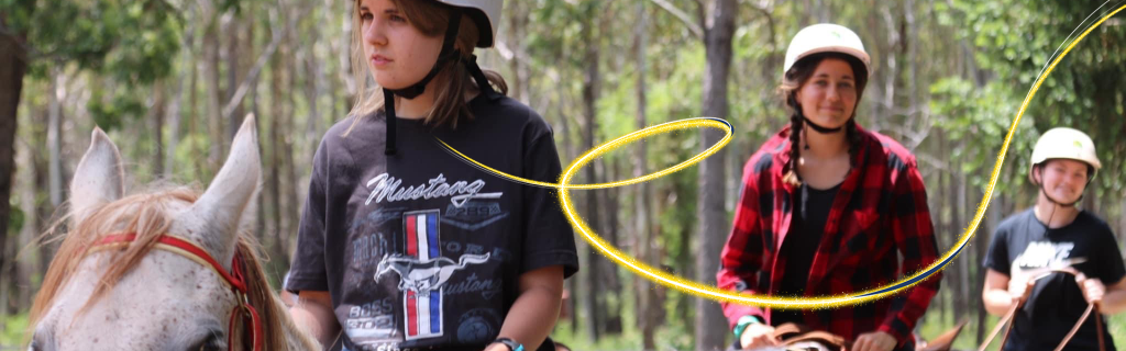 Girls learn to ride horses at month long Mt Binga Personal Development camp