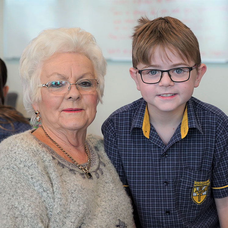 Primary School Student and his Grandmother at Immanuel Private Independent School Sunshine Coast